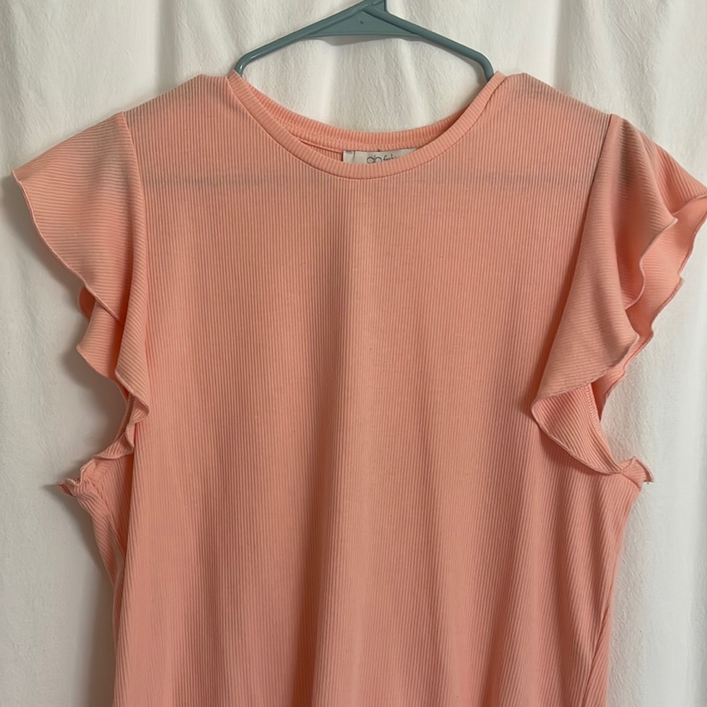 Pink ruffle sleeve top